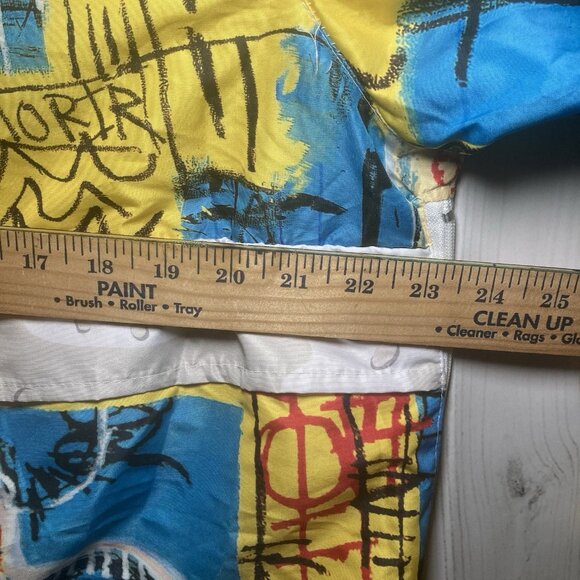 Jean Michel Basquiat Mens L Members Only Grapic Windbreaker Pullover Hood Jacket - Picture 4 of 10